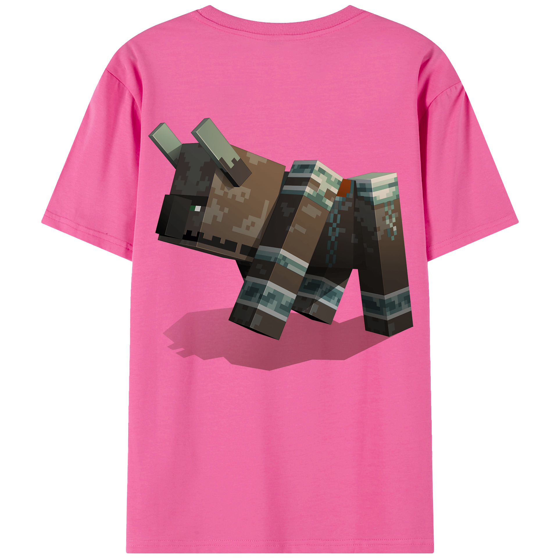 （画像用） マインクラフト ブロックの世界 Minecraft MC Block world レディース半袖Tシャツ(バックプリント)